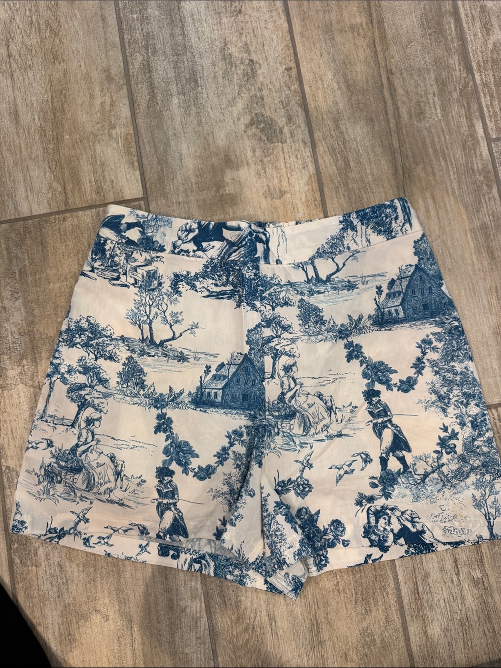 Gianni Bini High-Waist Sadie French Toile Du Joie Print Shorts | Size Medium